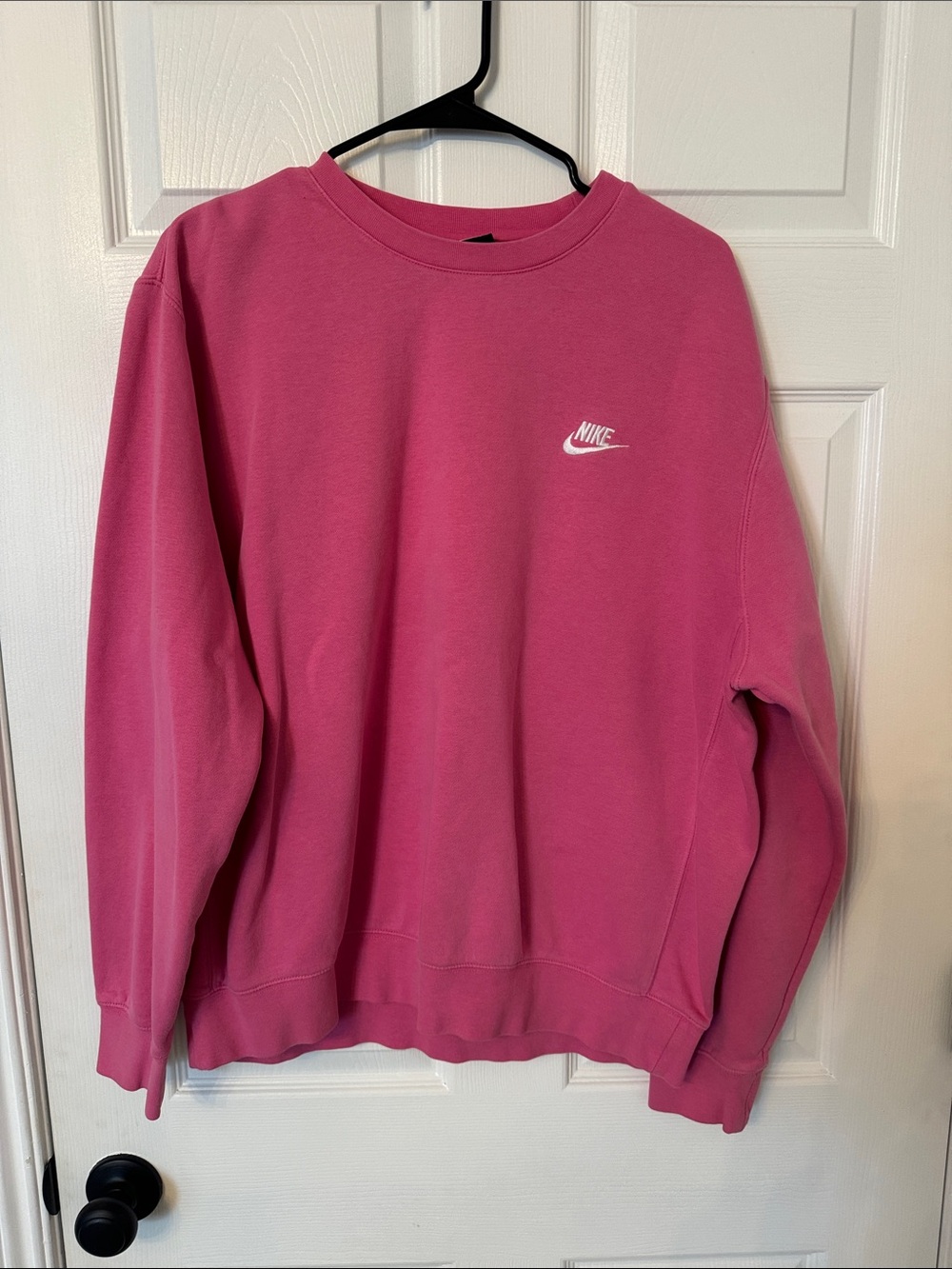 Nike Hot Pink Pullover Sweatshirt with White Swoosh